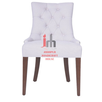 White Cushioned Dining Chair